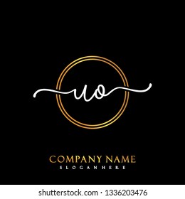 UO Initial Handwriting logo template vector