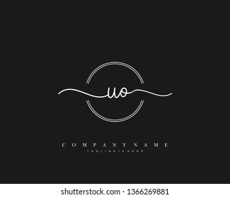 UO initial handwriting logo template vector