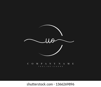 UO initial handwriting logo template vector