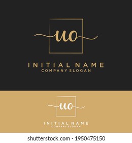 UO Initial letters, handwriting signature logo.
