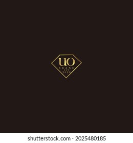UO Initial logo diamond luxury wedding illustration