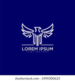 UO initial monogram for business logo with eagle image