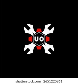 UO Initiales Vektor Stok Otomotif Logo Design