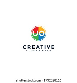 uo letter logo, creative initial, modern logo template, element logo, logo vector concept.