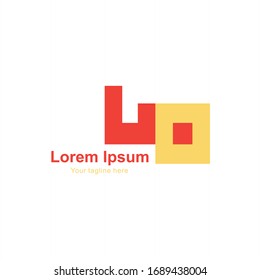 UO letter logo design in square stlye. UO logo design vector 
