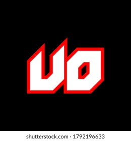 UO logo design, initial UO letter design with sci-fi style. UO logo for game, esport, Technology, Digital, Community or Business. U O sport modern Italic alphabet font. Typography urban style fonts.