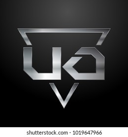 UO Logo, Metal Logo, Silver Logo, Monogram, Polygon