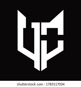 UO Logo monogram with fox head shape design template