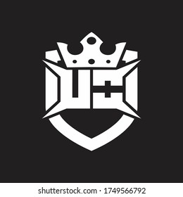 UO Logo monogram isolated with shield and crown design template