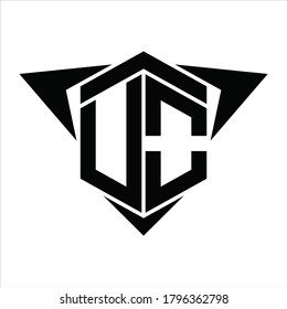 UO Logo monogram with wings arrow around design template on white background