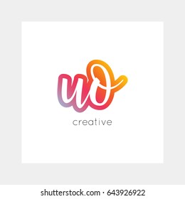 UO logo, vector. Useful as branding, app icon, alphabet combination, clip-art.