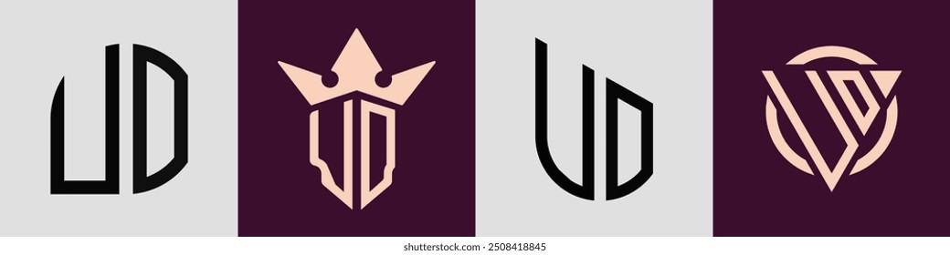 Paquete de Vector de diseño de logotipo de letra inicial moderna UO. Será adecuado para qué empresa o marca comience esas iniciales.