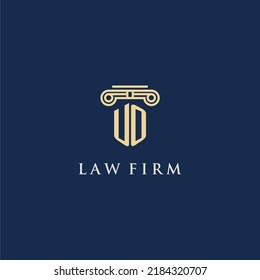 UO monogram initial logo for lawfirm with pillar design