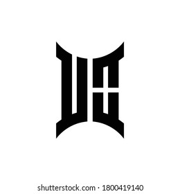 UO monogram logo with curved side design template