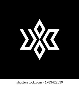 UO monogram logo with star shape and luxury style design template