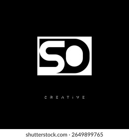 Monograma de espacio negativo de UO: logotipo minimalista de marca de letras en blanco y negro para marca creativa, identidad de moda y conceptos de diseño modernos
