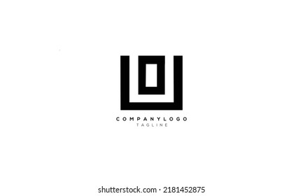 UO OU Abstract initial monogram letter alphabet logo design