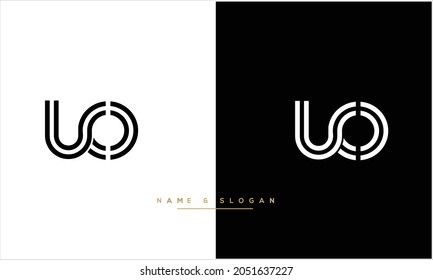 UO ,OU Abstract letters Logomonogram