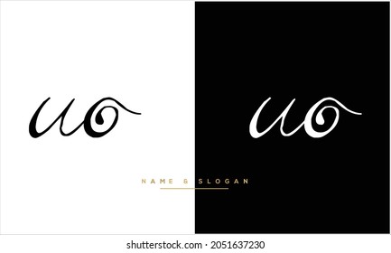 UO ,OU Abstract letters Logomonogram