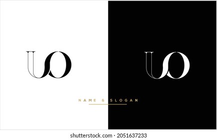 UO ,OU Abstract letters Logomonogram