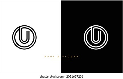 UO ,OU Abstract letters Logomonogram