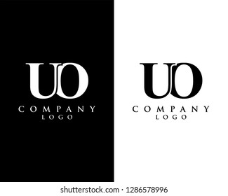 uo, ou initial letter logo design with black and white color that can be used for creative business and company