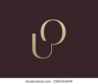 UO or OU letter logo icon design. Classic style luxury initials monogram.