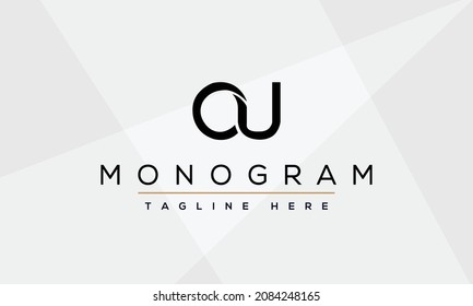 UO, OU, U, O abstract letters logo monogram