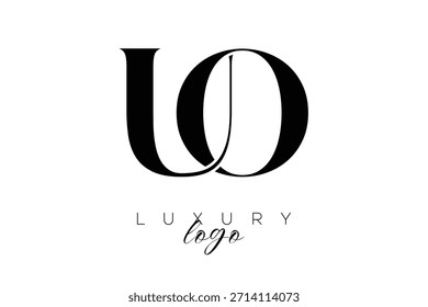 UO Serif Letter Monogram Typography Logo for Elegant Premium Branding Identity