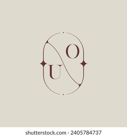 UO wedding classic in elegant monogram with high quality professional design that will print well