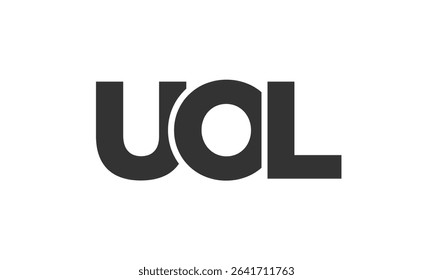 UOL logo design template with strong and modern bold text. Initial based vector logotype featuring simple and minimal typography. Trendy company identity ideal for businesses brand presence.