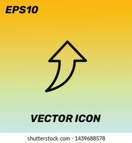 Up, direction arrow vector icon illustration. Ui/Ux. Golden gradient background. Premium quality.