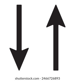 Up, down bookmark arrows silhouette icon. Vector illustration isolated on white background. 11:11