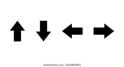 Up, down, left, and right arrow icon in generic style