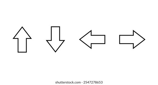 Up, down, left, and right arrow icon in line style