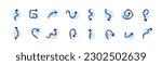 Up, down, round, wavy and straight arrows. Pixel perfect, editable stroke icons set