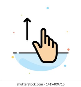 Up, Finger, Gesture, Gestures, Hand Abstract Flat Color Icon Template