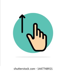 Up, Finger, Gesture, Gestures, Hand Abstract Circle Background Flat color Icon