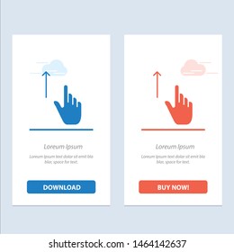 Up, Finger, Gesture, Gestures, Hand  Blue and Red Download and Buy Now web Widget Card Template. Vector Icon Template background