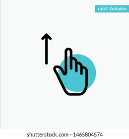 Up, Finger, Gesture, Gestures, Hand turquoise highlight circle point Vector icon. Vector Icon Template background