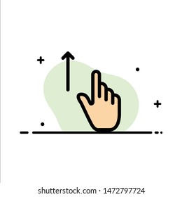 Up, Finger, Gesture, Gestures, Hand  Business Flat Line Filled Icon Vector Banner Template
