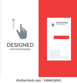 Up, Finger, Gesture, Gestures, Hand Grey Logo Design and Business Card Template. Vector Icon Template background