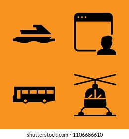 up, recreation, adventure and nautical icons set. Vector illustration for web and design