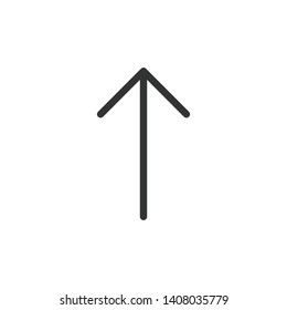 Up, Straight, Forward Arrow modern simple clear flat outline vector icon, symbol 