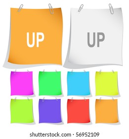 Up. Vector note papers.