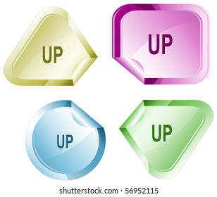 Up. Vector sticker.
