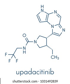 Upadacitinib Drug Molecule. Second Generation Janus Kinase Inhibitor With Selectivity For JAK1. Skeletal Formula.