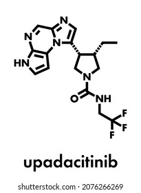 Upadacitinib Drug Molecule. Second Generation Janus Kinase Inhibitor With Selectivity For JAK1. Skeletal Formula.