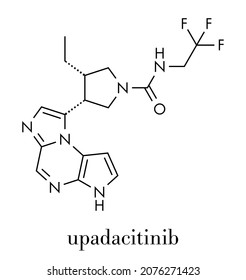 Upadacitinib Drug Molecule. Second Generation Janus Kinase Inhibitor With Selectivity For JAK1. Skeletal Formula.