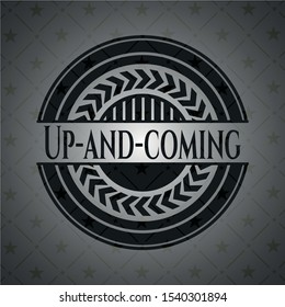 Up-and-coming black emblem. Vector Illustration. Detailed.